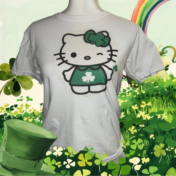 Hello Kitty Tops - Hello Kitty Kids T-Shirt - perfect for St. Patrick’s Day!